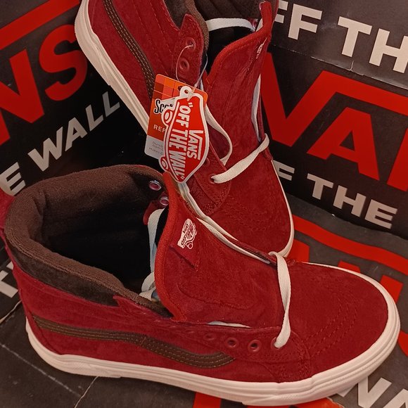 Vans Men's 4.5/Women's 6 Sk8-Hi MTE Biking Red Chocolate Torte Rare VN0A4BV7XKL1 - Picture 1 of 11